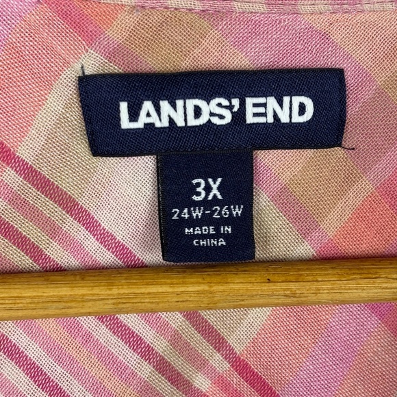 Land's End Women Long Sleeve Button Up Shirt Sz 3X Flip Cuff Roll Tab Breathable - Picture 5 of 11